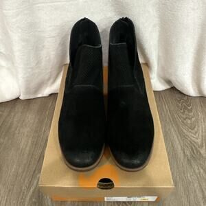 Korks Boots Black Suede Leather MALDON Ankle Booties US 6.5M New